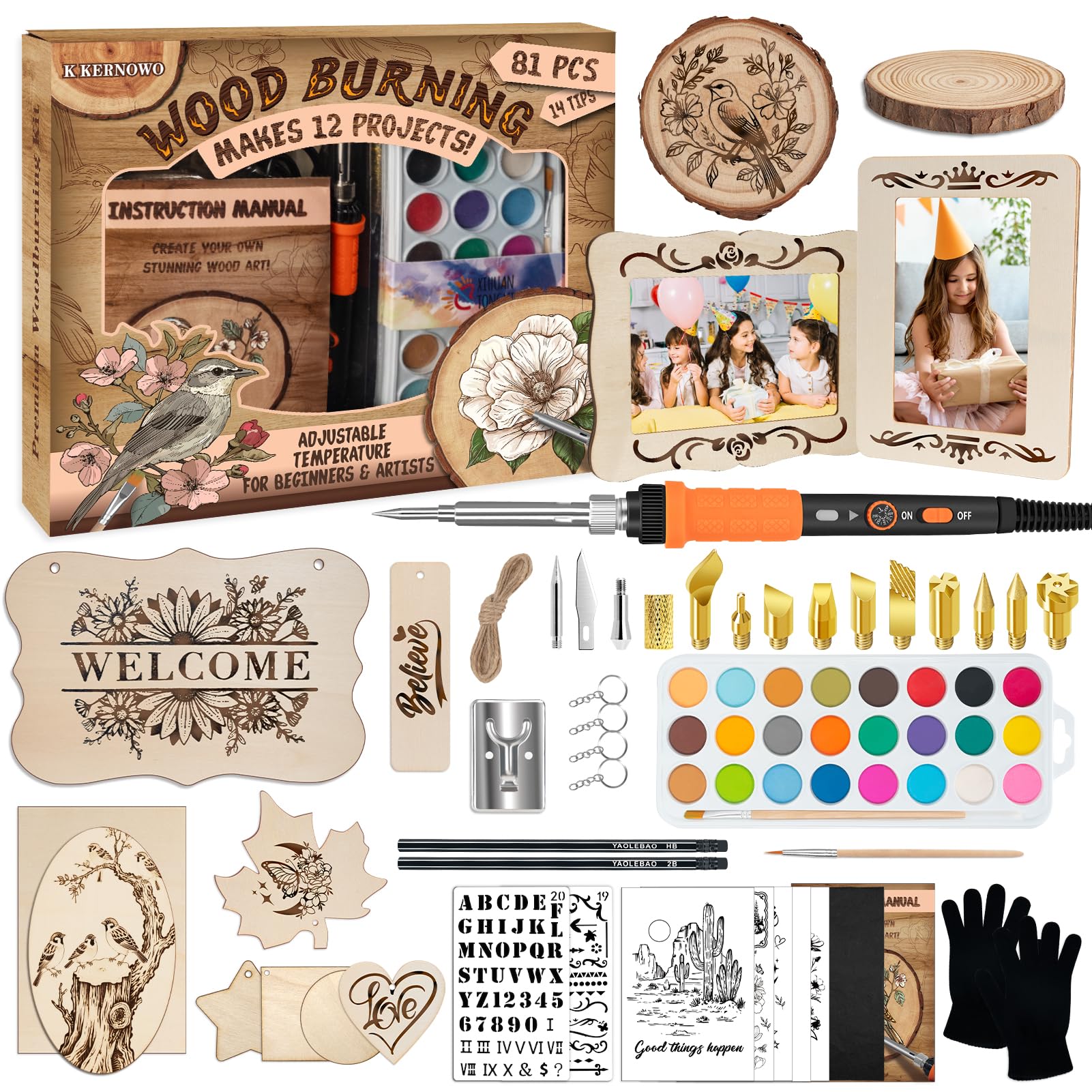 Amazon.com: K KERNOWO Wood Burning Kit - 81Pcs All-in-One Wood