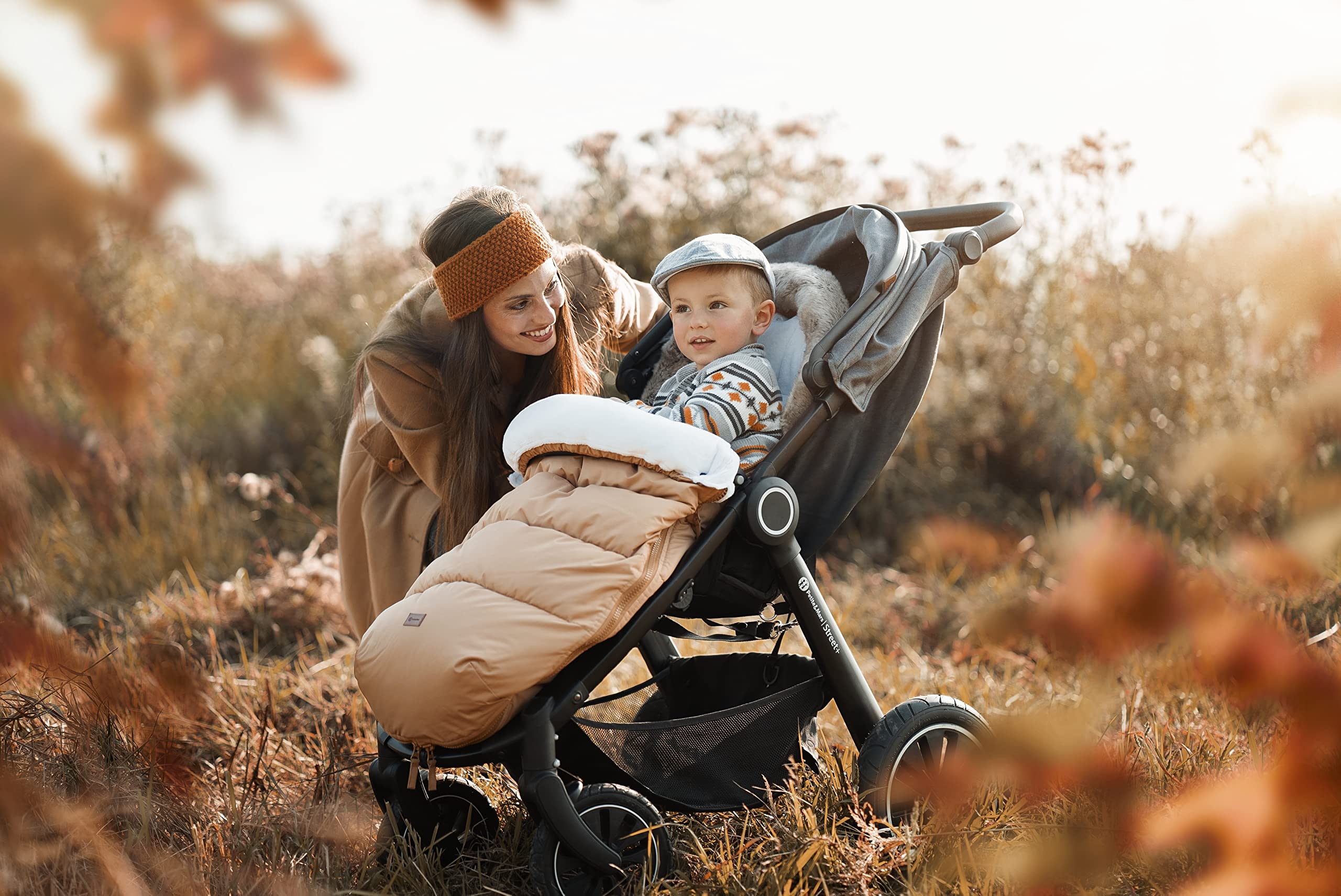 Petite&Mars COMFY Chancelière 4 en 1 pour poussette - Insert pour poussette - Chancelière d'hiver - Imperméable - Coupe-vent (Noir)