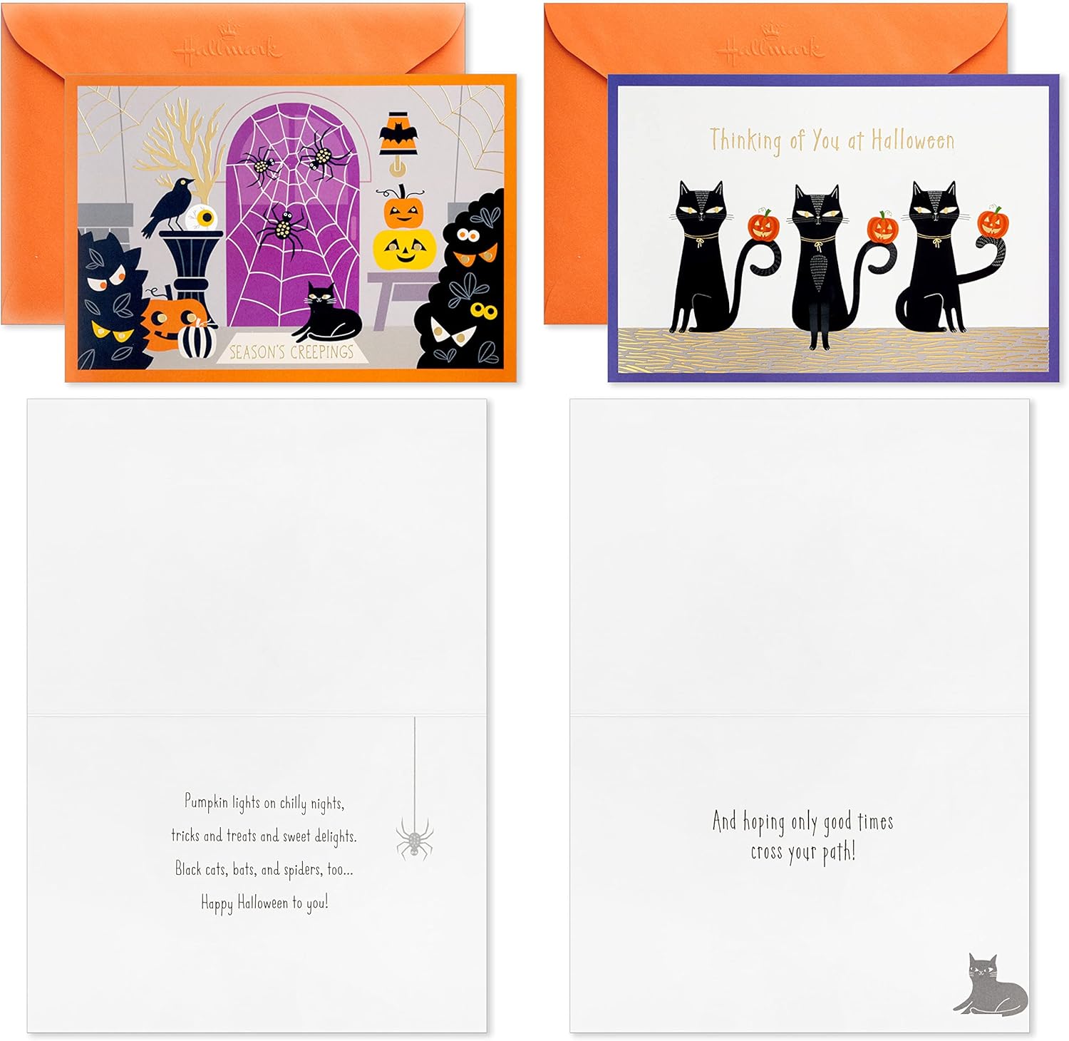Pack 20 Tarjetas De Halloween Surtidas - 5x7 Pulgadas, 10 Diseños Divertidos, Con Sobres