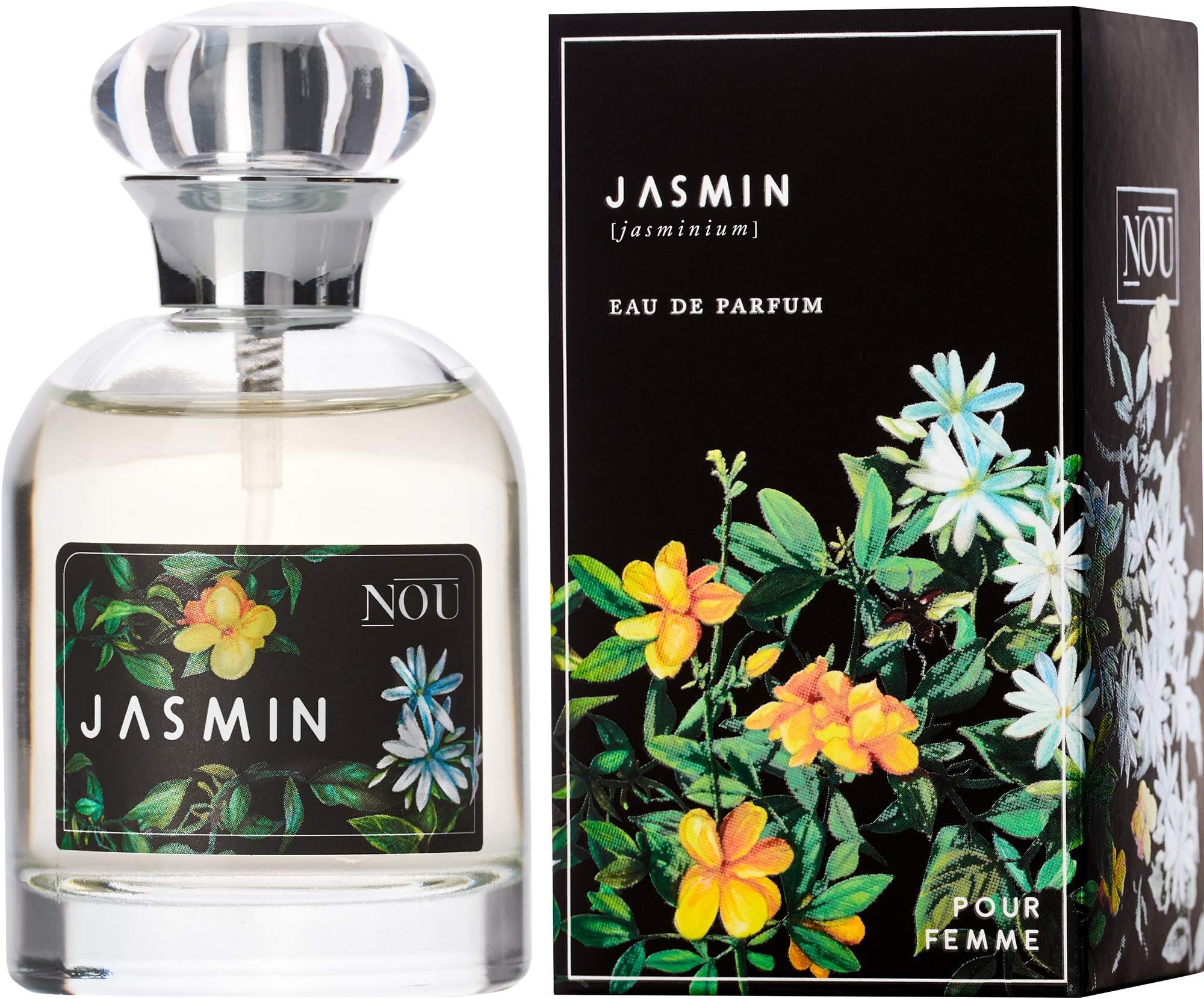 NOU Jasminum Floral Perfume with Sweet Fruity Notes Natural Perfume for Women with Essential Oils Fresh Smelling 1.7 fl oz EDP