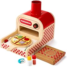 FAO Schwarz Bake & Slice Wooden Pizza Oven Playset, 34-Piece Kids Toy