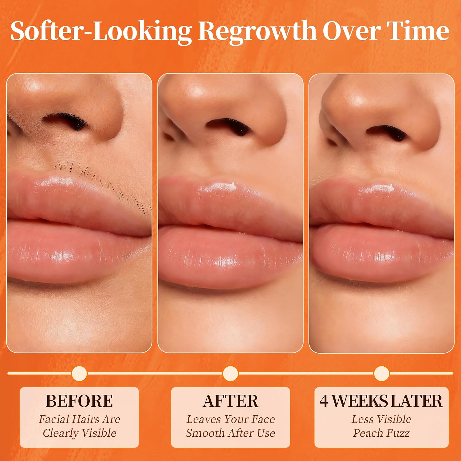 Facial Hair Removal Cream For Women, Gentle Face Hair Removal Cream For Sensitive Skin, Natural Depilatory Cream For Face Chin Peach Fuzz Upper Lip Hair, Flawless Facial Hair Remover, 1.69 Fl Oz - 8