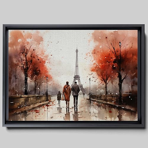 Eiffel Tower painting, Eiffel Tower wall art, depiction of the Eiffel Tower at night in brilliance
