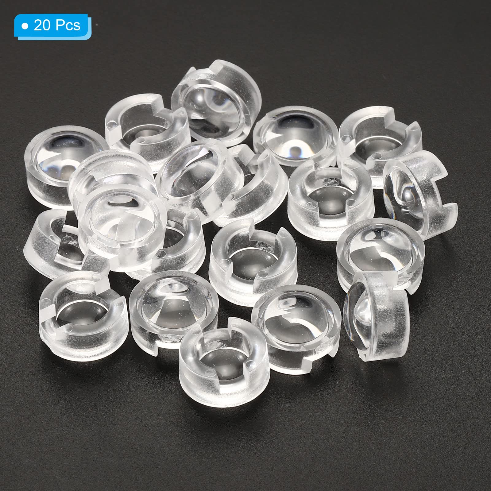PATIKIL 13mm LED Convesso Lente, 20pz 100 Gradi Raggio Angolo Acrilico LED Ottico Convesso Condensatore Obiettivo per 1W 3W LED Lampada Perline Infrarossi Fotocamere, Trasparenti