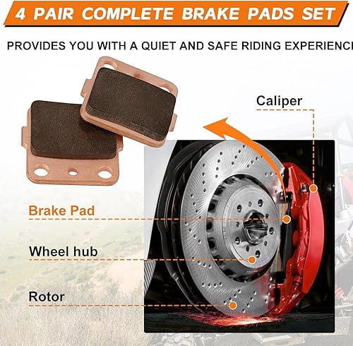 Vista 6 de Cyleto Pastillas de freno sinterizadas TRX300EX 400EX para Honda TRX400X 2009-2014/TRX400EX Sportrax 400 2001-2008/TRX400EX Fourtrax
