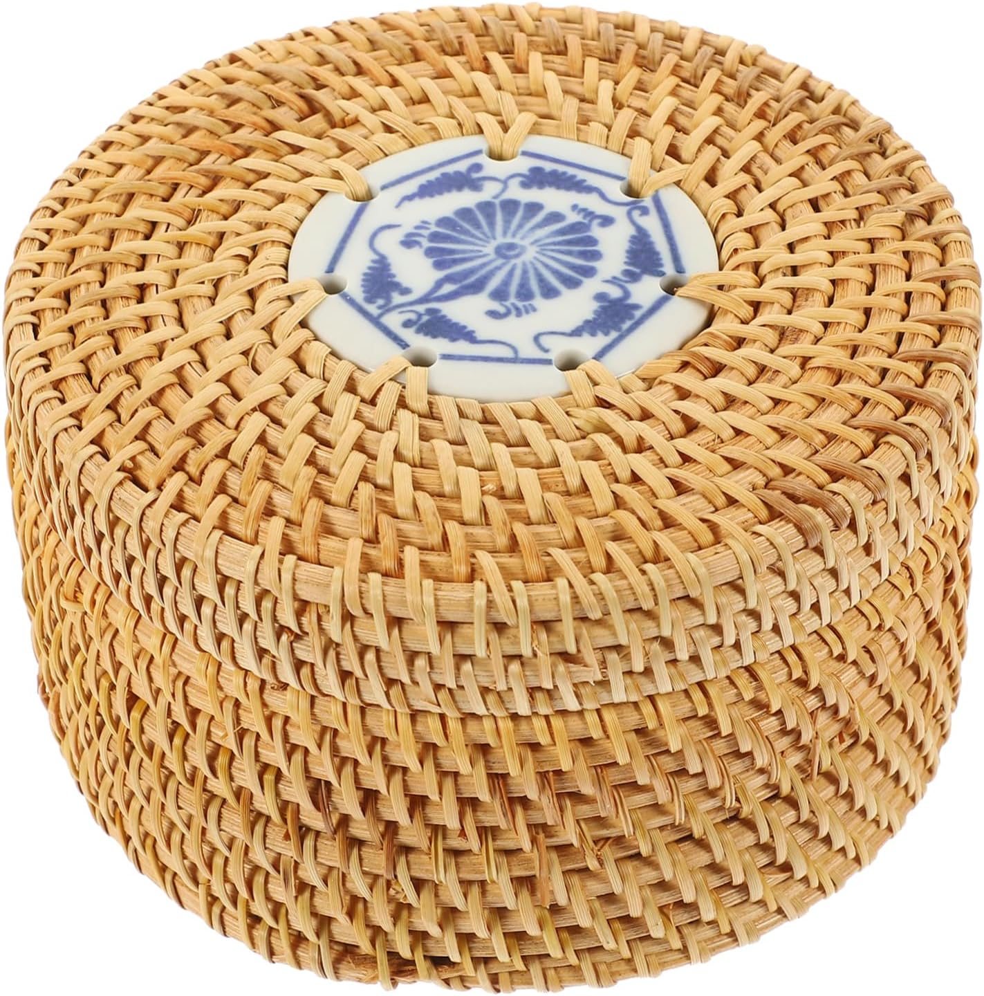 Holibanna Rattan Woven Snack Storage Box Lid Decorative Nut and Tea Leaf Container for Home Parties and Gatherings Practical and Design for Easy Organization