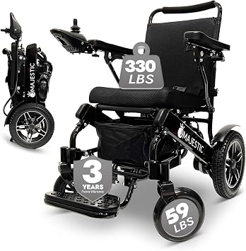 330 lbs Weight Capacity, Long Battery Range, Electric Wheelchairs for Adults, US Based Premium Customer Support, Remote Controlled Lightweight Wheel Chair for Seniors, IQ-8000 by Majestic
