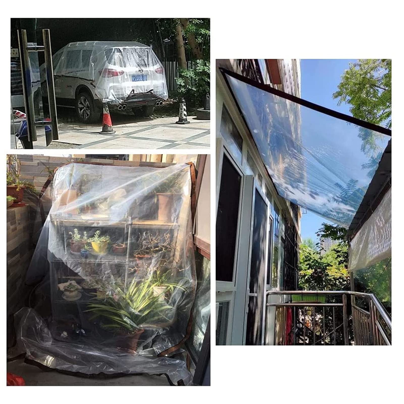 Transparenter Pavillon-Vorhang für den Außenbereich, wasserdicht, strapazierfähig, reiß- und regendicht, Mehrzweck-Zelt-Seitenteile für zusätzlichen Schutz (3 x 4,5 m)