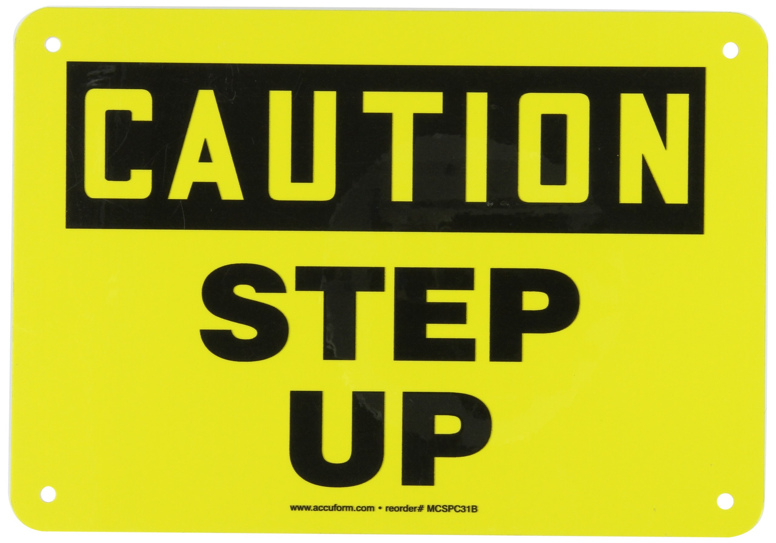 Panneau aluminium Caution Step Up Accuform rigide et durable pour signalisation - 2