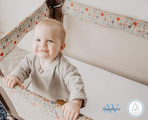 Miniatura 2 de Pack N Play Sábanas bajeras de 24 x 42 pulgadas, compatibles con BabyBjorn, Guayaba Lotus y similares, 100% algodón jersey, suaves, duraderas e