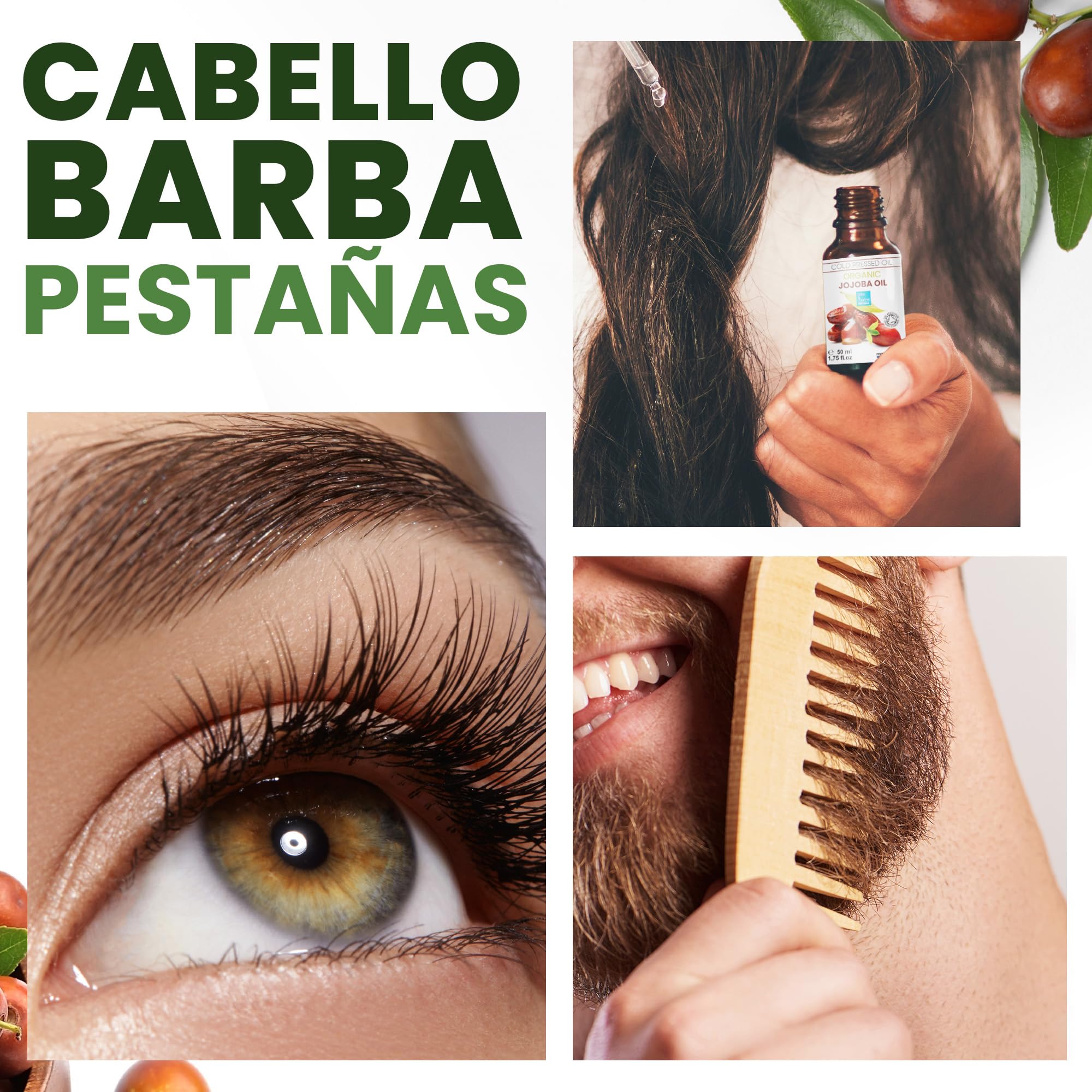 Aceite de Jojoba, BIO, Puro y Natural: Serum Facial, Hidratante Cabello y Barba, Desmaquillante, Limpiador Facial, Serum Pestañas, Aceite Cuticulas Uñas, Cuidado Piel Atópica - 1000 ml 1 L