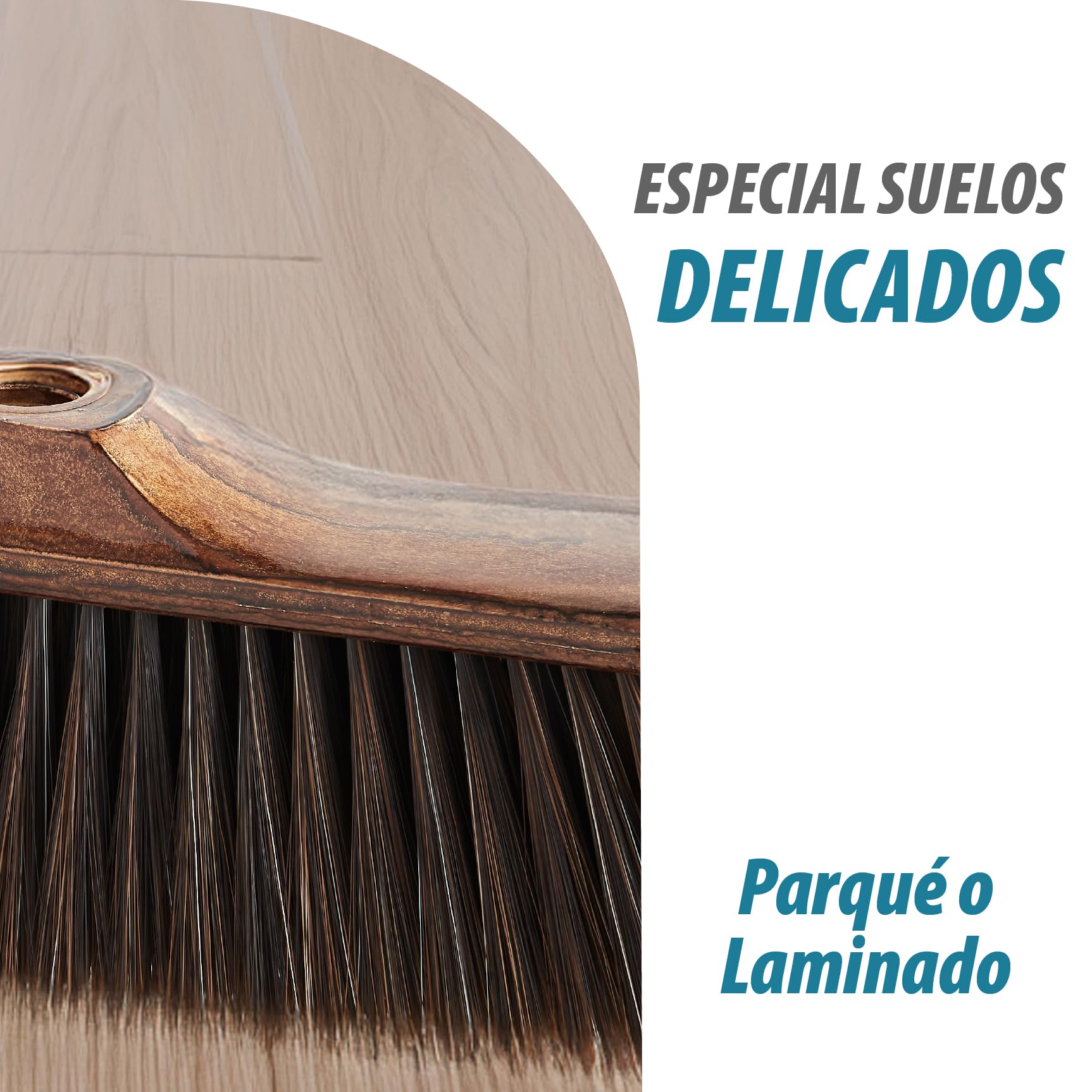 MAYA Scopa NATURE Legno Verniciato Fibre Extra Morbide per Pavimenti Delicati