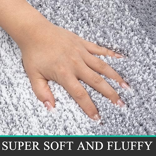 Miniatura 4 de Pauwer Juego de alfombras de baño de 3 piezas, absorbentes para baño, antideslizantes, alfombras de baño de microfibra peludas, lavables a máquina