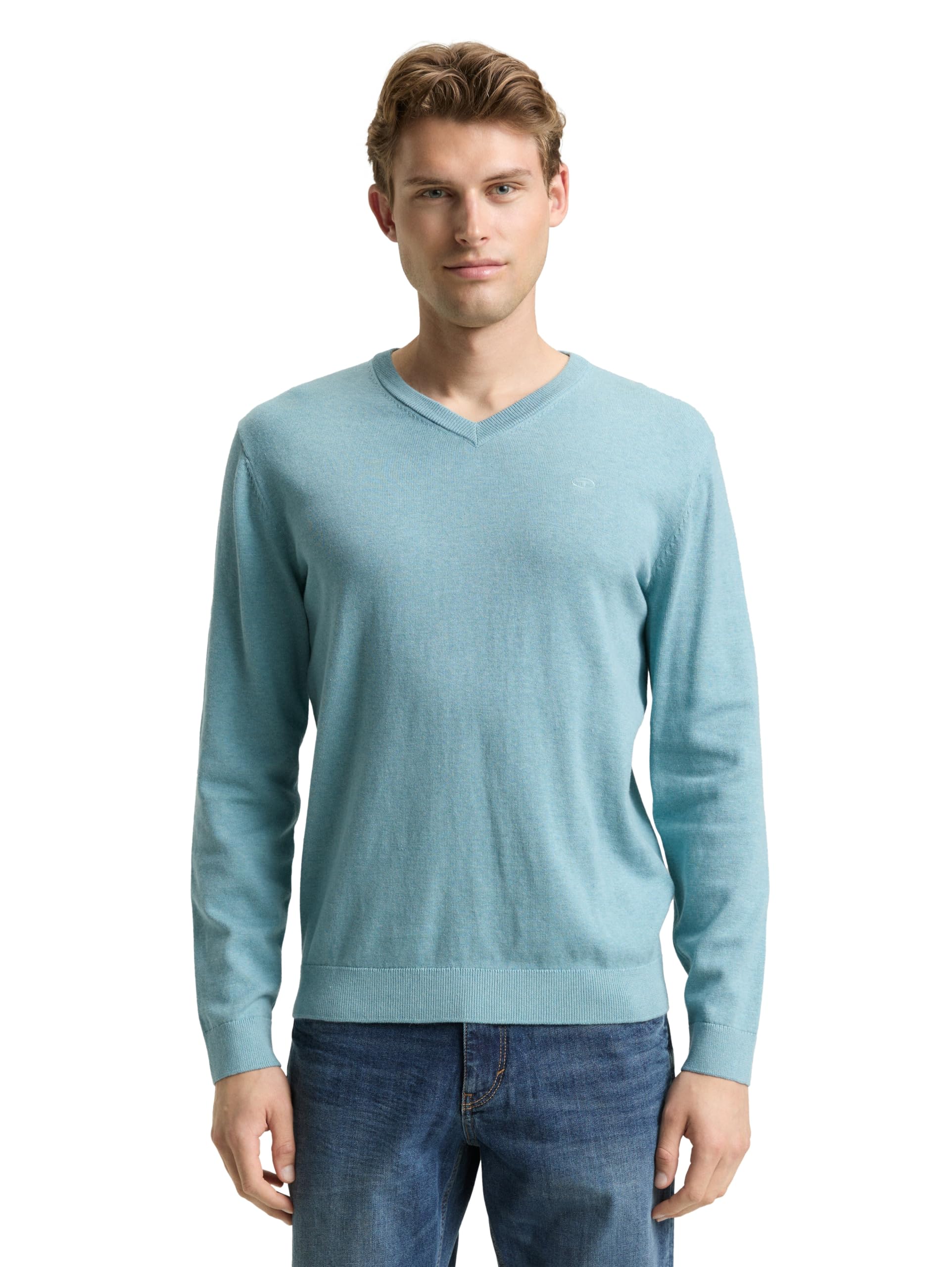 TOM TAILOR Herren 1039811 Strickpullover mit V-Ausschnitt