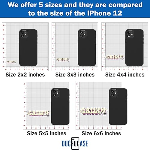 Miniatura 4 de Calcomanía personalizada con nombre, diseño floral, colorido, vibraciones, estética, floral, impermeable, para botella de agua, laptop, teléfono,