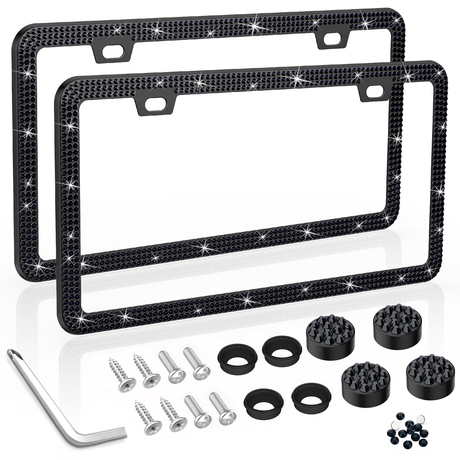 Pack De 2 Cubiertas Decorativas Cromadas Para Marco De Matrícula - Acero Inoxidable