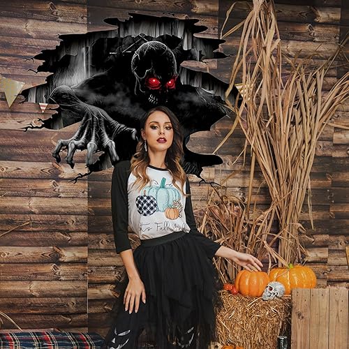 Miniatura 4 de Calcomanías de pared 3D de Halloween, calcomanías de suelo de Halloween, calcomanías de pared aterradoras para dormitorio, calcomanías de PVC