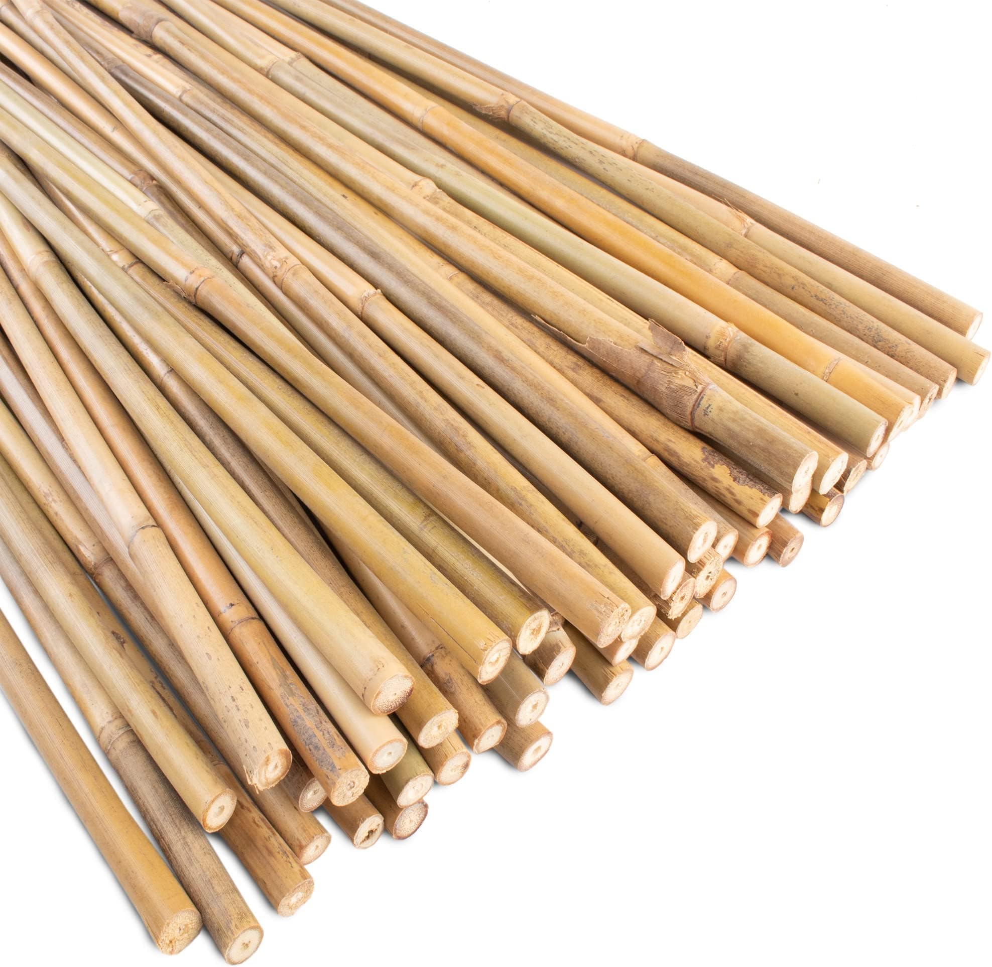 Grower's Edge Natural Bamboo Stakes Bulk (50/Pack), 6 ft