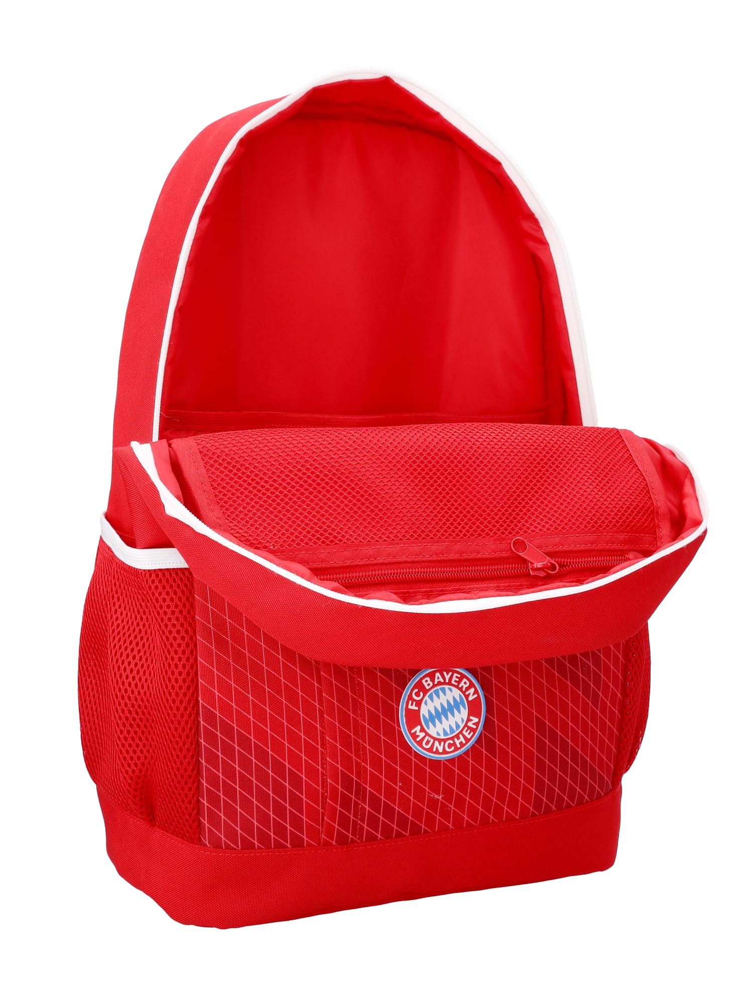 FC Bayern München Rucksack für Damen & Herren (Rot) I 15L Schulrucksack für Oberstufe & Uni mit Reflektoren I 100% recyceltes Polyester I Offiziell lizenziert
