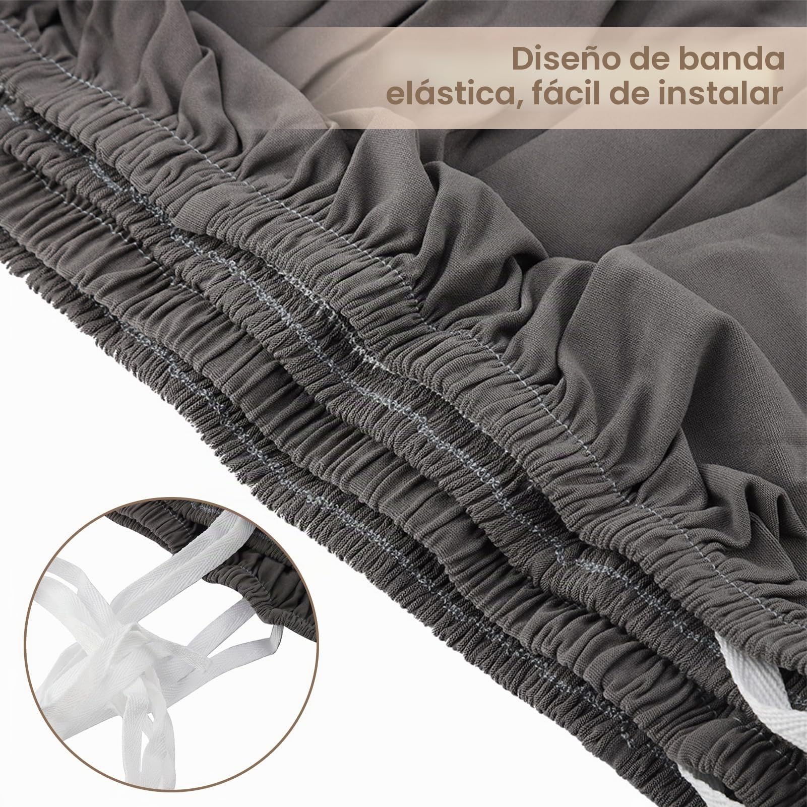 Funda para Sofa Esquinero, 3 + 2 Plazas Funda Elástica Cubre Chaise Longue, Forma de L, Protector Lavable de Poliéster.