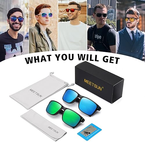 Miniatura 7 de MEETSUN Gafas de sol polarizadas para hombres y mujeres, deportes, conducción, pesca, protección UV400