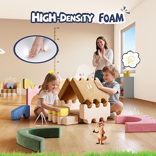 Miniatura 4 de CoziBB Sofá modular de 22 piezas para niños, sofá infantil con espuma convertible y multifuncional para inspirar la creatividad de los niños, sofá