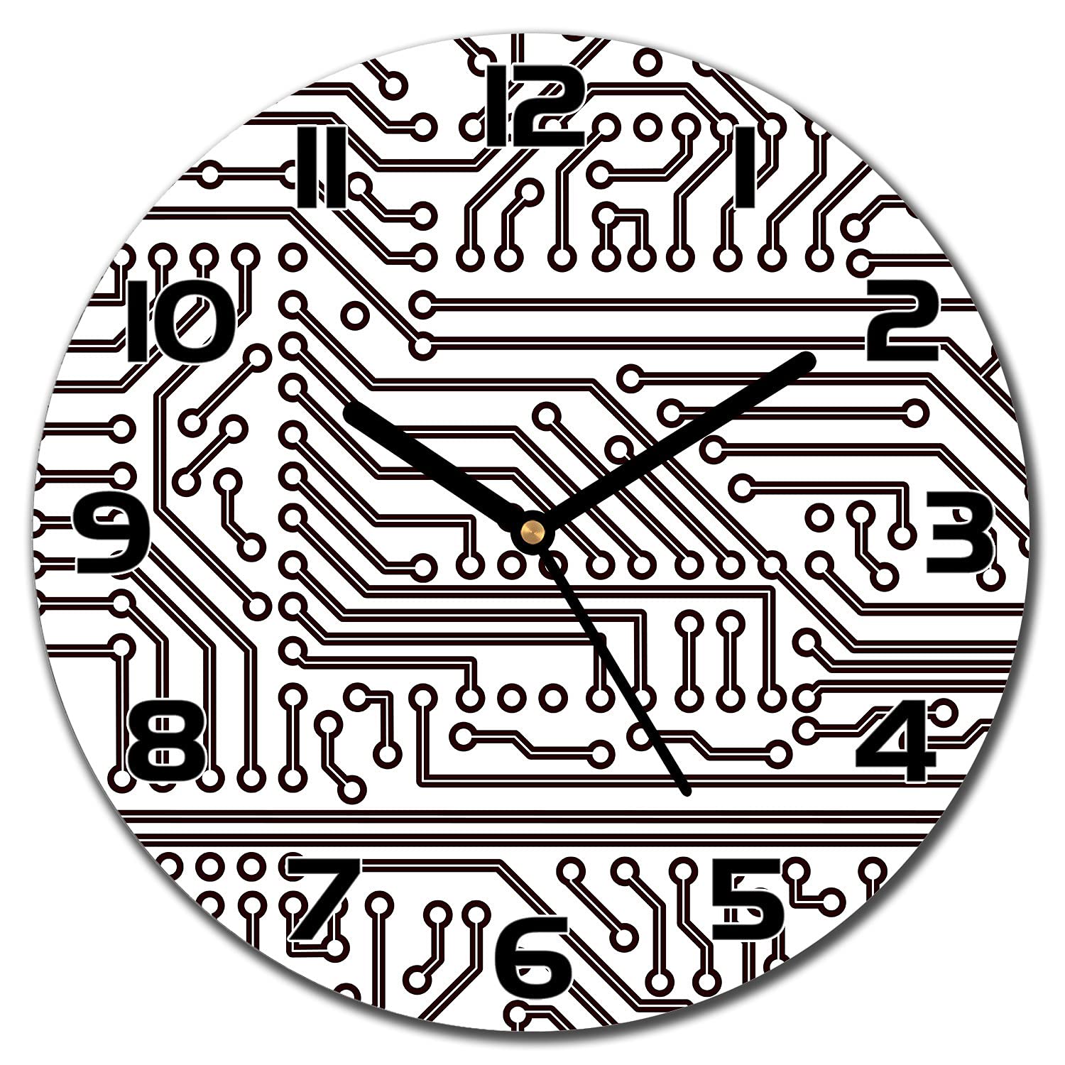 Horloge murale cuisine et salon moderne en verre sécurité Coloray circuit électronique
