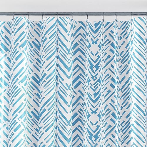 Miniatura 5 de Zenna Home Cory Chevron - Cortina de ducha impermeable de PEVA, gris y azul, 70 x 72 pulgadas