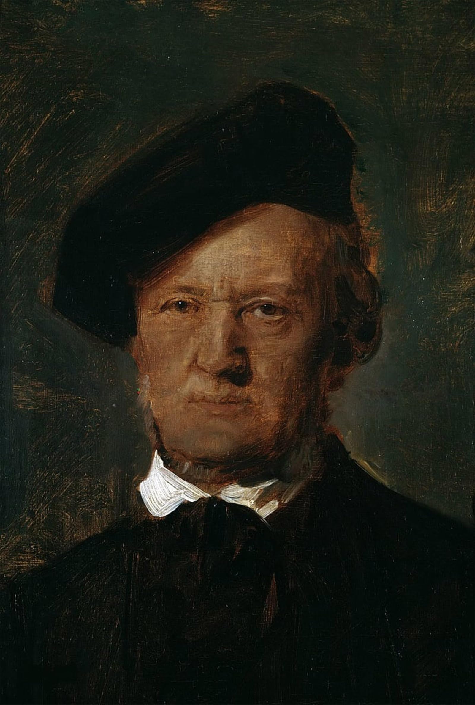 POSTERIIk Famous Modern Artwork Art Mural Portrait of Richard Wagner by Von Lenbach Oil Paintings Pictures for Home Decor 60x90cm