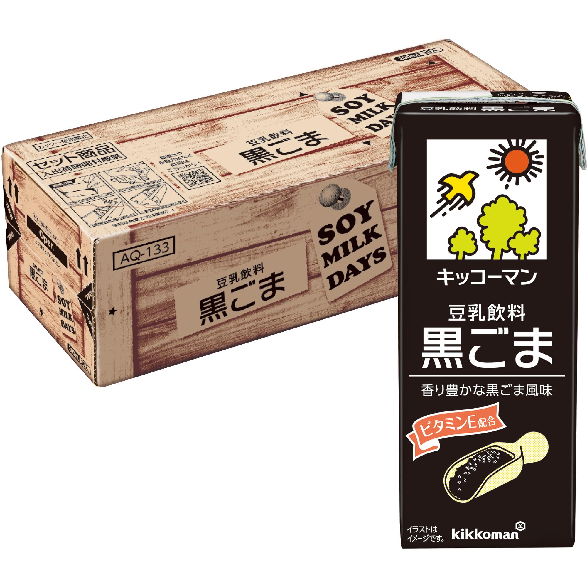 【Amazon.co.jp限定】キッコーマン 豆乳飲料 黒ごま SOYMILK DAYS 200ml×30本
