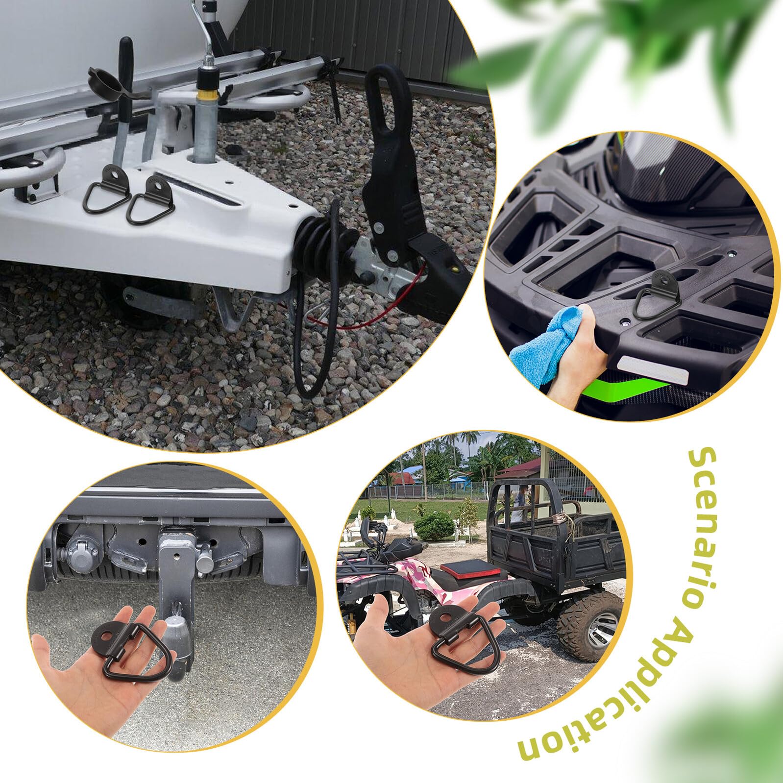 TOYANDONA 10 Stück Zurrösen für Anhänger Befestigungshaken Lkw-ladungssicherung Anschraubbare Anhängerbefestigung D-ringe für Ladung Versenkte D-ring-halter Metall-d-ringe Zurrösen