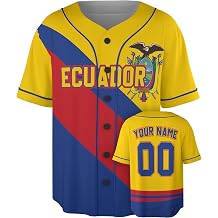 Custom Ecuador Baseball Jersey - Personalized Ecuador Pride Sport Name Number Shirts - Softball Uniform Gifts Men Women Kids