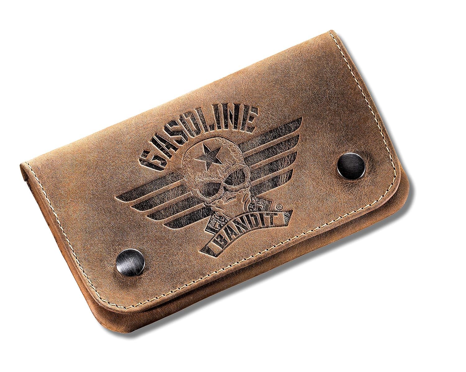 Gasoline Bandit Portatabacco in Vera Pelle Marrone Stile Vintage
