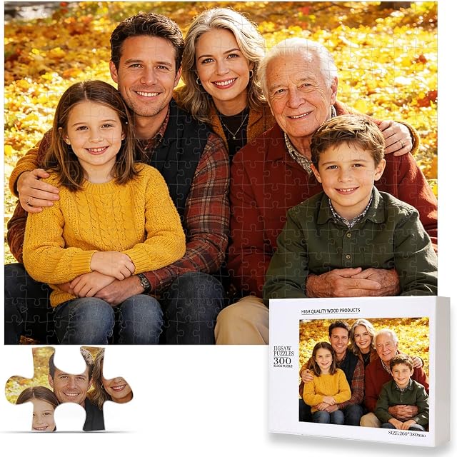Puzzle photo personnalisé, cadeau personnalisé 300 Pièces Disponible en 120/200/300/500/1000 pièces. Grand cadeau pour les mariages, les amis & famille. Transformez n'importe quelle photo en puzzle amusant