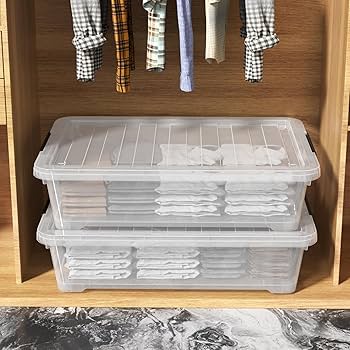 Amazon.com: Afromy 50 Qt Wheeled Underbed Storage Box, Large