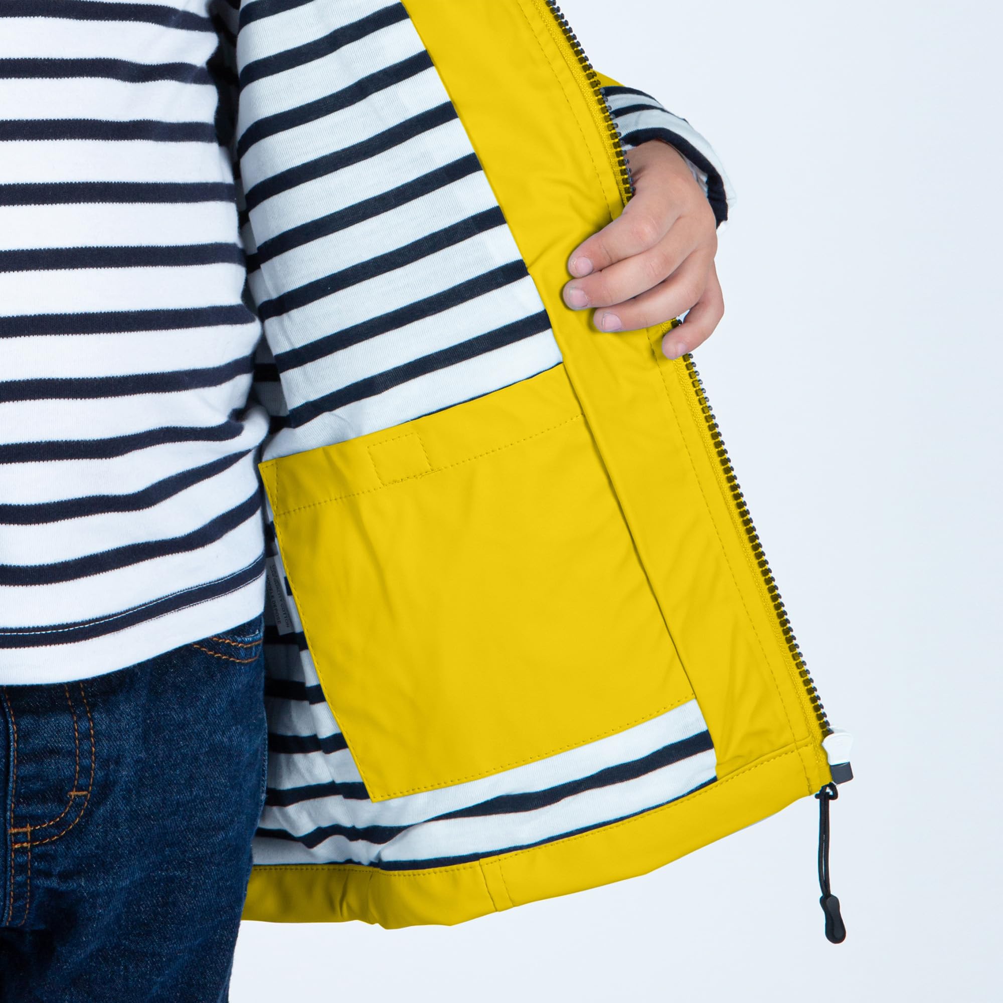 Breizh Ocean - Ciré, Imperméable Enfant - Création Française LANNION Mixte, Garçon ou Fille - Impermeable Intérieur Rayé Style Marinière - Manteau Enfant Garcon ou Fille de 1 à 14 ans