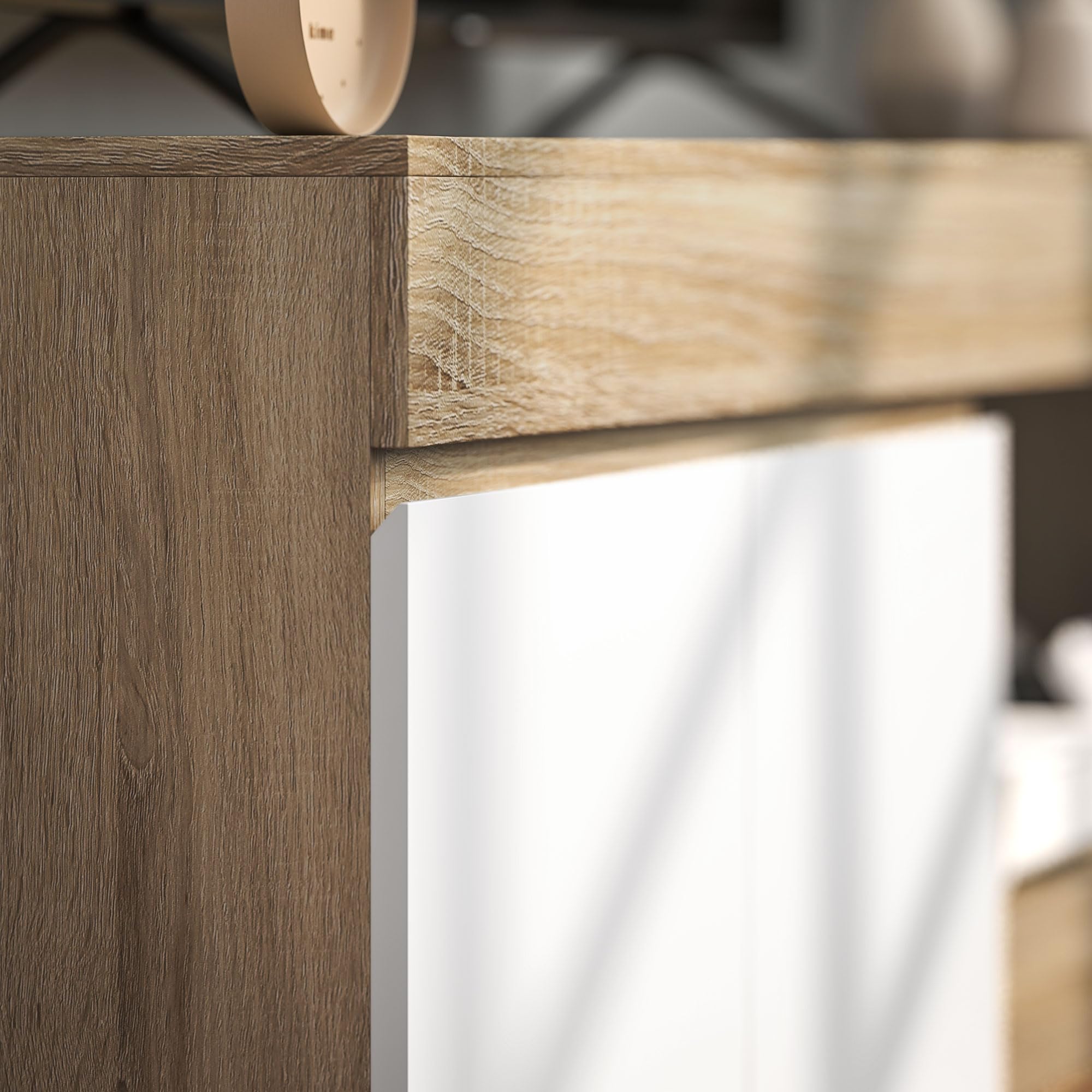HOMCOM Mobile Porta TV 60" con Armadietto 2 Ante e Ripiano Aperto, Mobile TV in Legno per Salone, Camera da letto, Salotto e Soggiorno, 140x40x48 cm, Legno Naturale