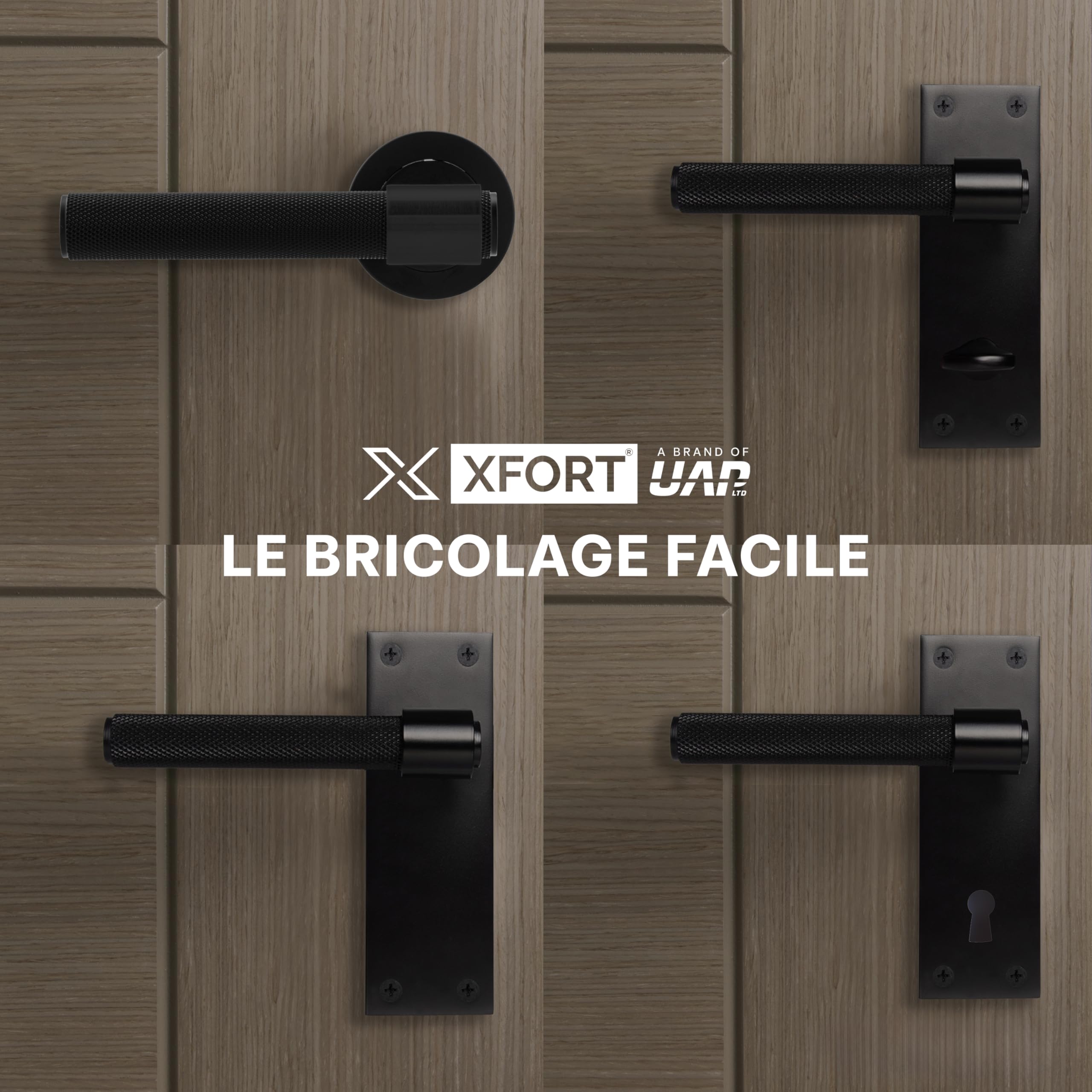 XFORT Tulip Privacy Knob – Poignée à Condamnation pour Portes Intérieures en Bois – Bouton Poignée de Porte pour Salle de bain, WC et Toilettes – Finition Chrome Satiné – Kit Complet