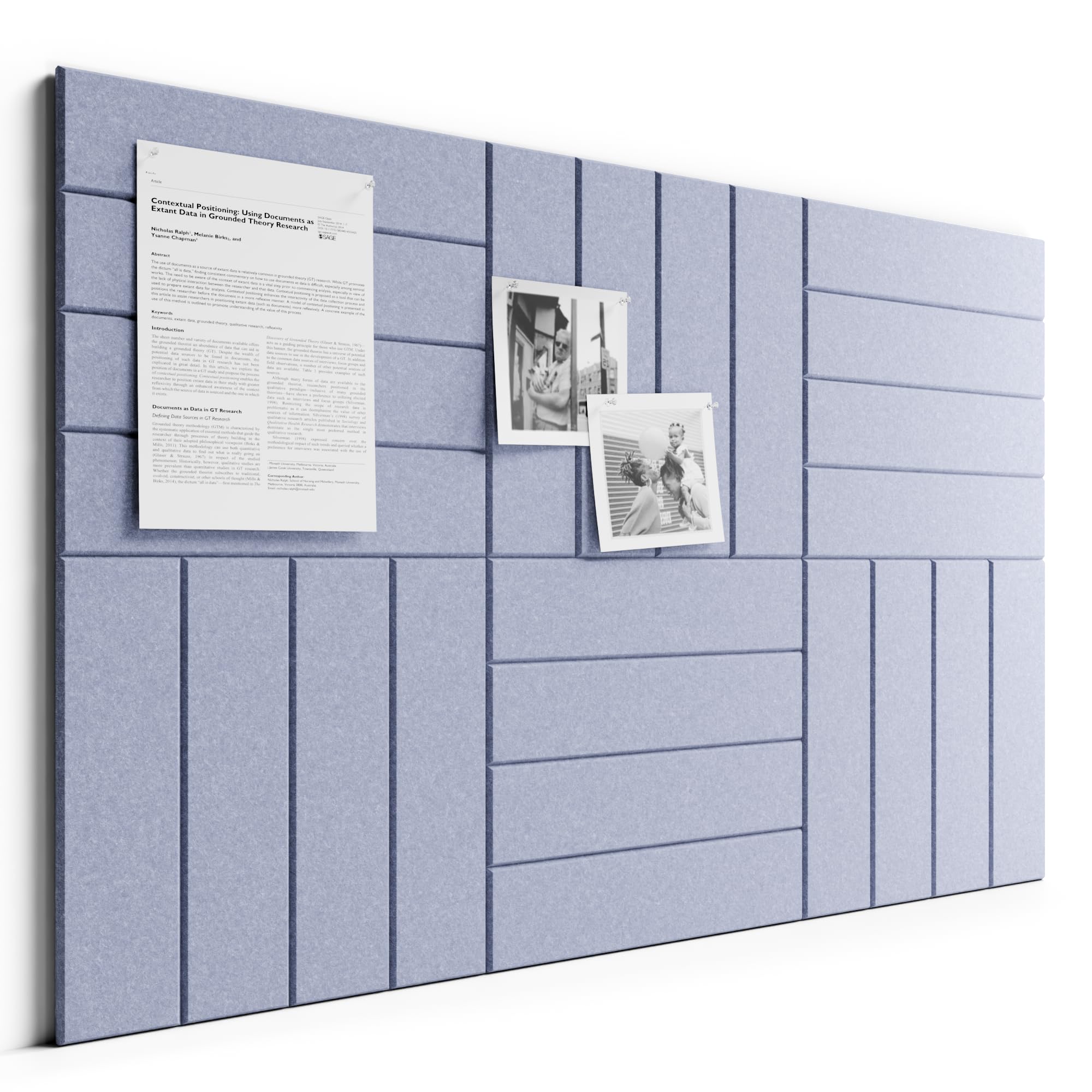 Bumusty 12er-Pack Filz-Pinnwand Lamellen-Optik 120 x 90cm,Alternative zu Korktafel,Inkl.70 Klebestreifen,Memoboard,Fotowand & Visionboard Für Büro,Kinderzimmer & Klassenzimmer