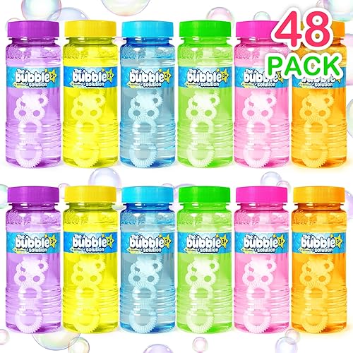 Miniatura 7 de 48 botellas de burbujas con varita, recuerdos de fiesta de burbujas para niños, juguetes de verano, juguete novedoso de solución de burbujas para