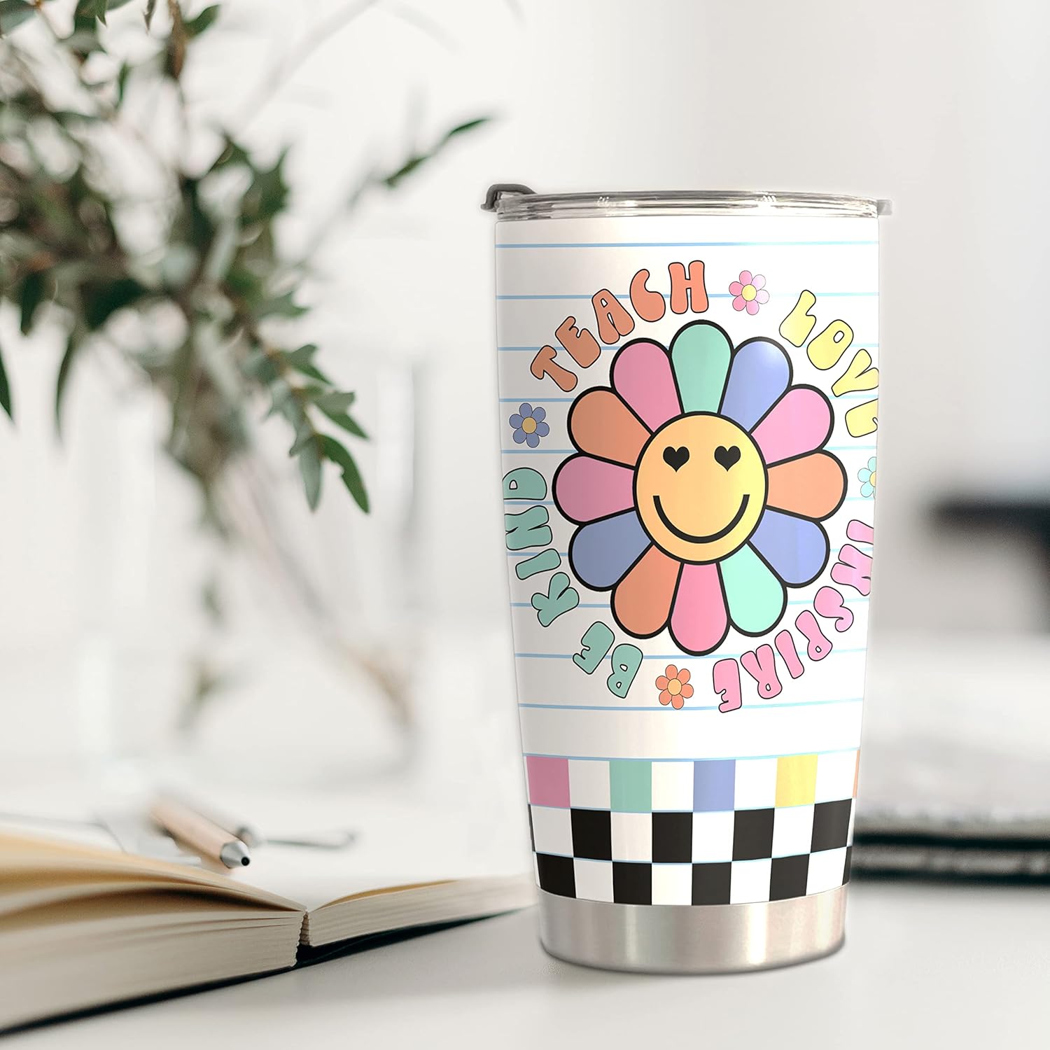 Teacher Appreciation Gifts - Stainless Steel Tumbler with Lid And Straws - Coffee Mug - 20oz Gift For Women Back To School, Christmas Teacher Occasions - Image 5