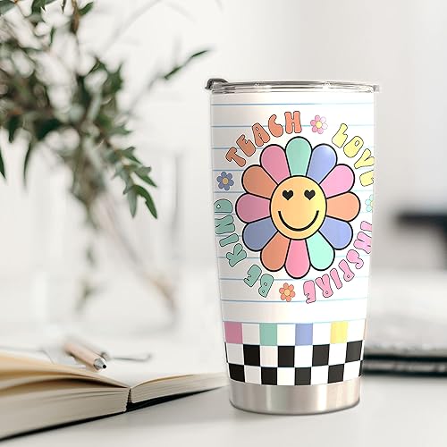 Miniatura 5 de HOMISBES Regalos de agradecimiento para profesores  Tazas de viaje para enseñar el amor  Hermoso día para enseñar a los pequeños seres humanos de