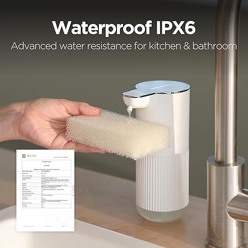 Miniatura 6 de mooas Dispensador automático de jabón espumoso, dispensadores de jabón de manos sin contacto Pure Line, sensor eléctrico recargable por USB,