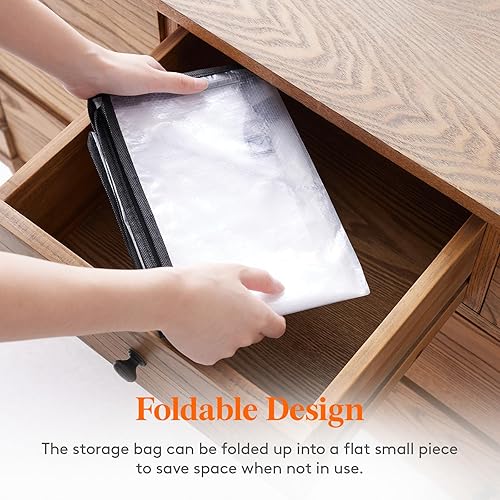 Miniatura 7 de Lifewit Paquete de 2 bolsas de plástico para almacenamiento de ropa, contenedores de almacenamiento plegables de 60 litros, organizadores de armario