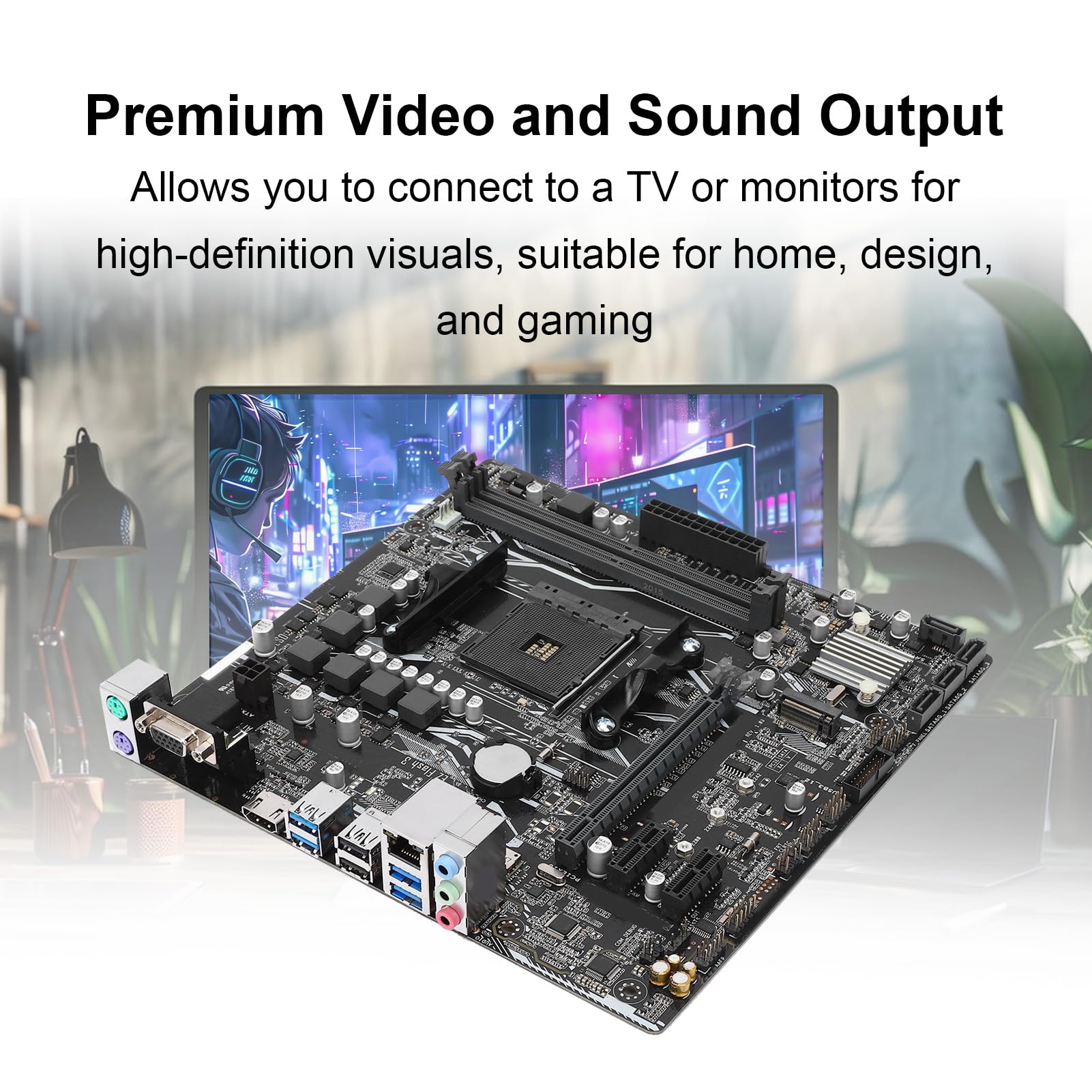 Sxhlseller Scheda Madre A320M K, Socket AM4 per CPU Ryzen Athlon, DDR4 3200 MHz OC, M.2 NVMe, USB 3.0, VGA, 22,5x22 Cm ATX, con Supporto 0 1 10