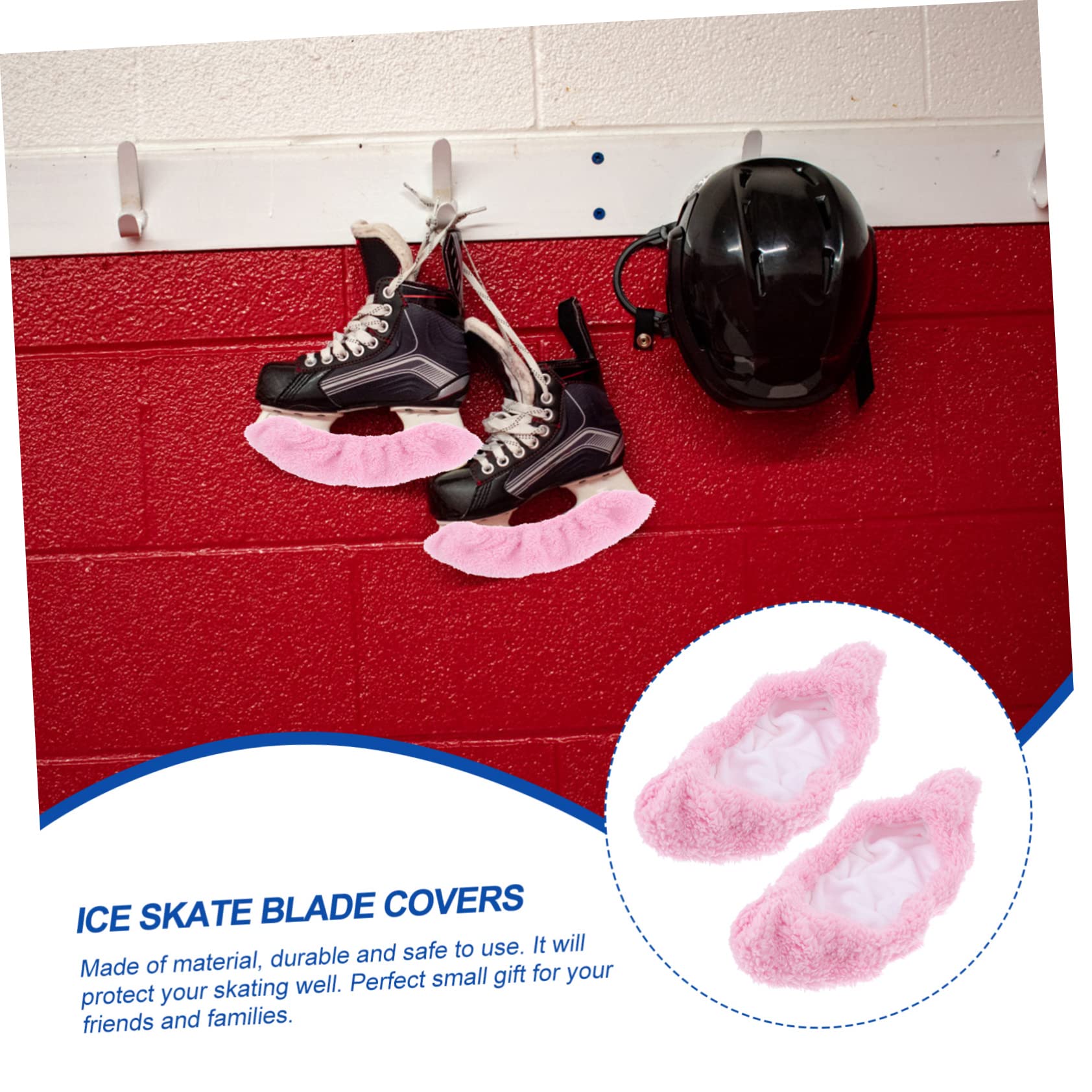 YARNOW Couvre-Patins en Velours Doux Rose Élastique Protège-Lames de Patins à Glace pour Hockey et Patinage Artistique, Pratique et Confortable