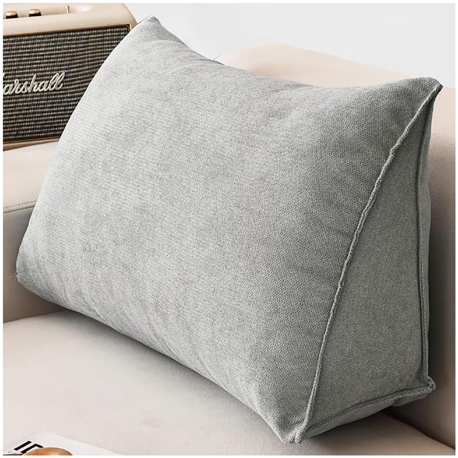 ZTGL Wedge Pillows Headboard Reading Pillow Backrest Pillows for Sitting Up in Bed Rest Large Triangle Bolster Cushion Velvet Daybed Pillow Lumbar Support Leg Positioning,Grey,80x35x20cm