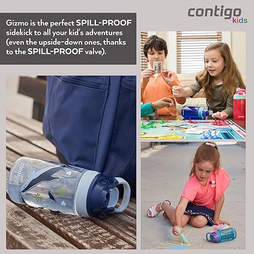 Miniatura 5 de Contigo Gizmo Sip - Botella de agua para niños sin BPA, robusta botella de agua 100% a prueba de fugas bebida intuitiva con solo presionar un botón
