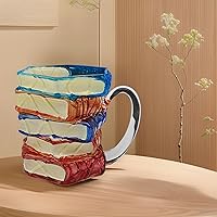Vista 5 de Tazas de Café Vintage en Relieve, Recipientes de Avena de 11 Oz, Tazas de Té con Cuchara, Tazas de Vidrio Transparente para Capuchino, Latte