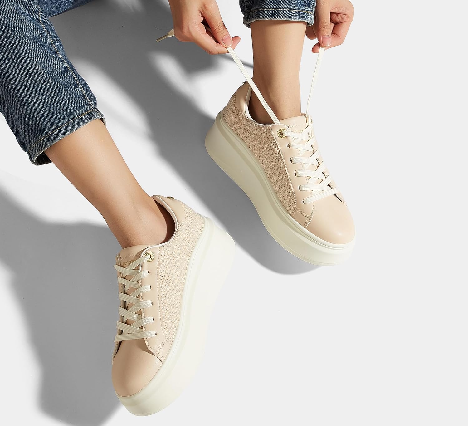 LUCKY STEP Women's Platform Fashion Sneakers Faux Leather Classic Tennis Shoes Low Top Casual Walking Shoes - Image 9